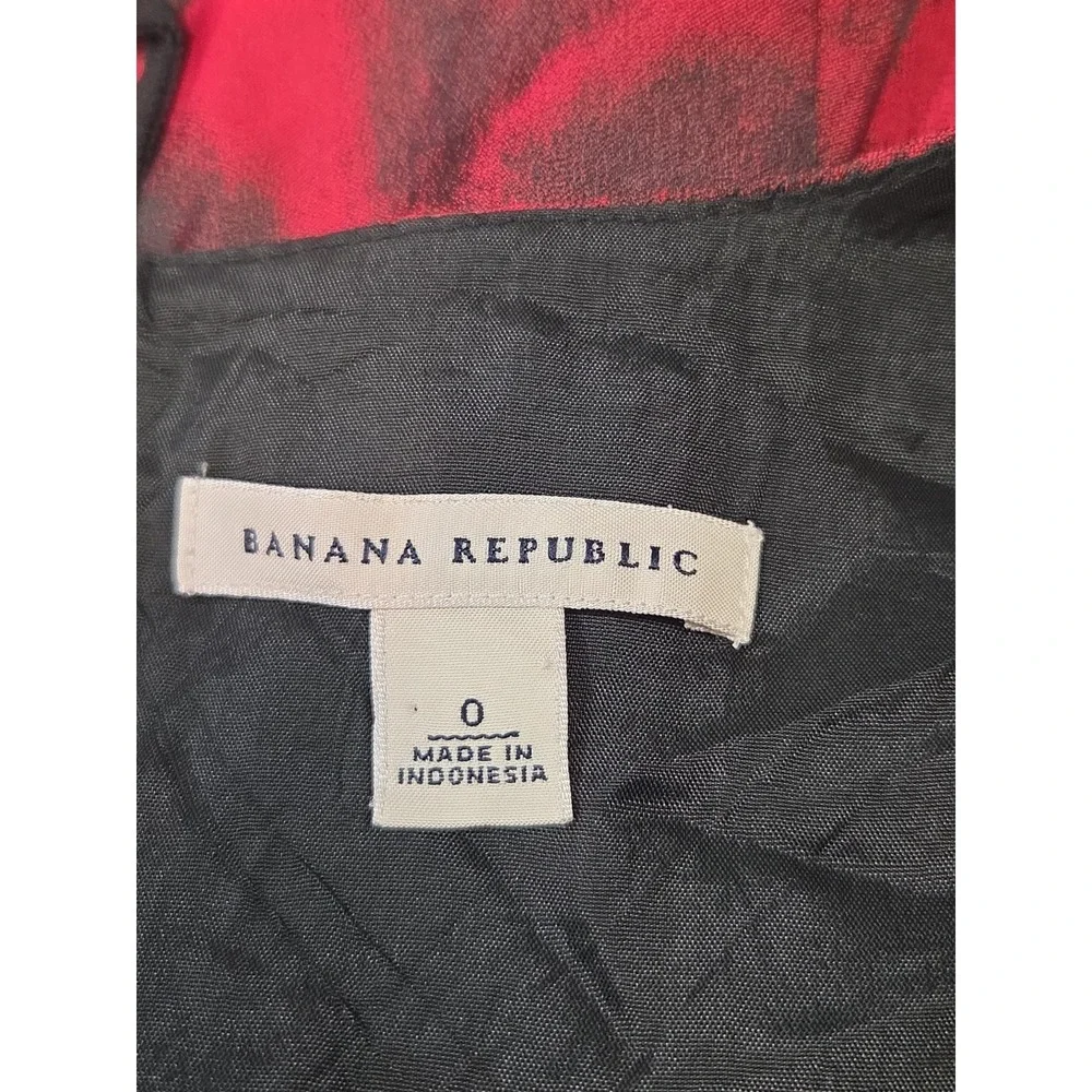 Banana Republic Red Black Abstract Print Sheath Dress Size 0 Sleeveless Lined... - Picture 9 of 11